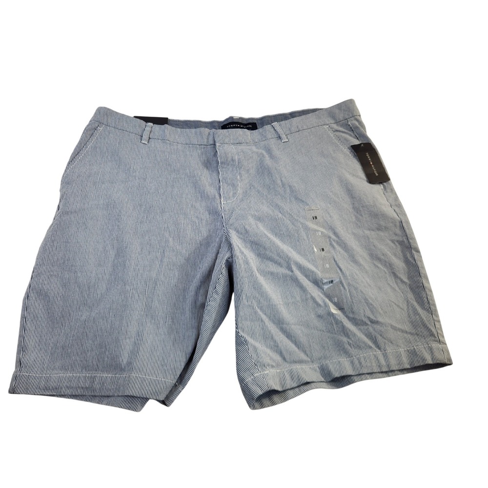 NEW Tommy Hilfiger Hollywood Seersucker Shorts Blue White Striped Size 18 NWT